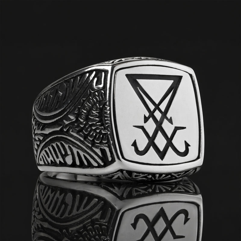 Silbernes Siegel Des Okkulten Luzifer-Rings