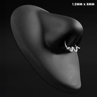 Clicker pour septum, argenté, serpent, titane ASTM F136