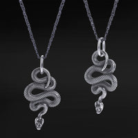 Collier serpent argenté
