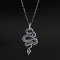 Collier serpent argenté