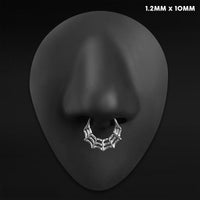 Clicker pour septum, argenté, toile d'araignée, titane ASTM F136