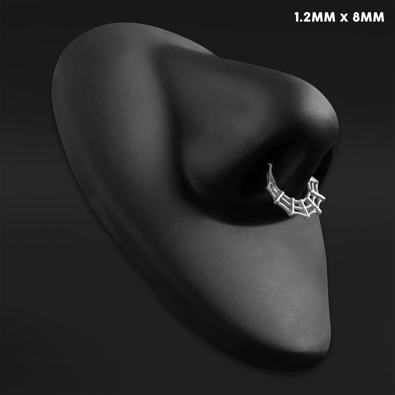 Clicker pour septum, argenté, toile d'araignée, titane ASTM F136