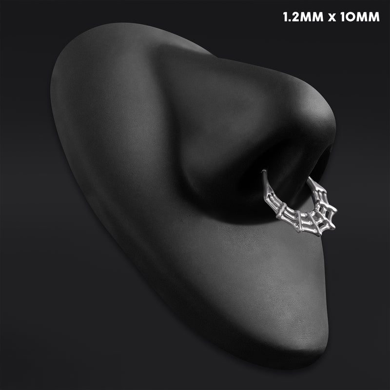 Clicker pour septum, argenté, toile d'araignée, titane ASTM F136