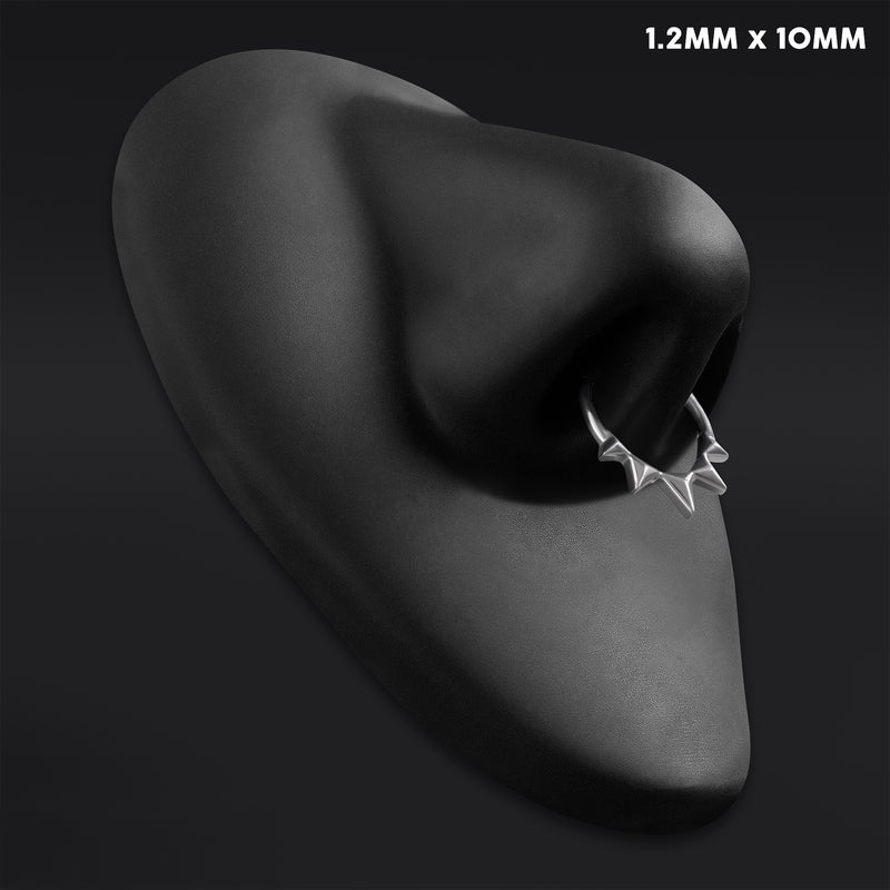 Clicker pour septum, argenté, à pointes, titane ASTM F136