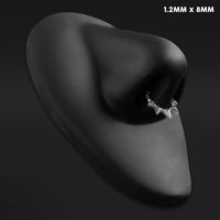 Clicker pour septum, argenté, à pointes, titane ASTM F136