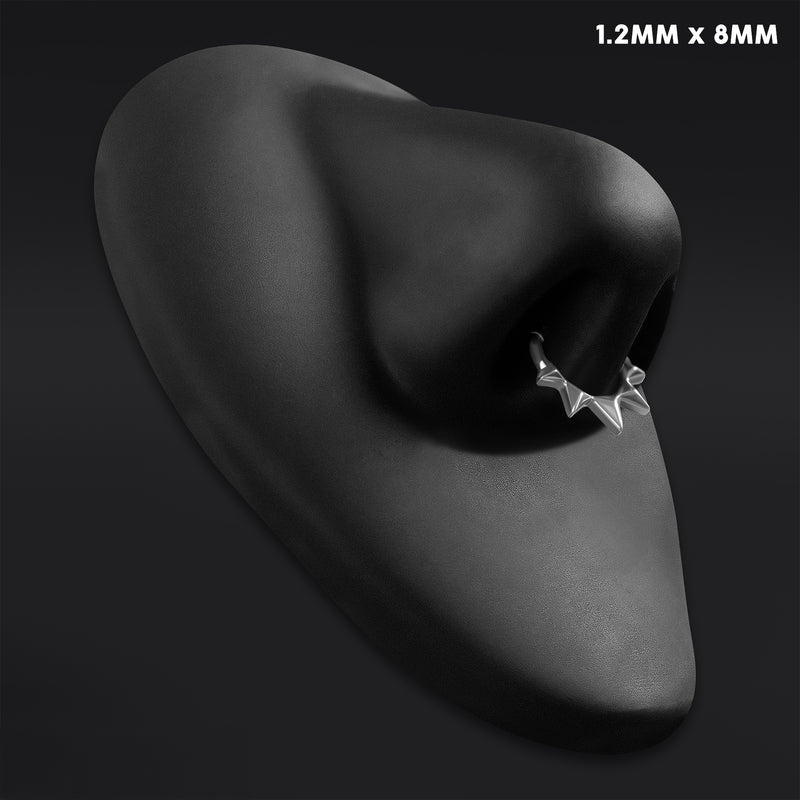 Clicker pour septum, argenté, à pointes, titane ASTM F136