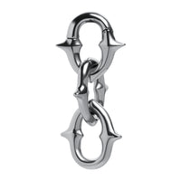 Silver Steel Spiked Chain Link Ear Hangers - Pair