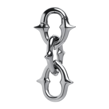 Alternative Silver Spiked Chain Link Earring Hanger Ear Weights (Pair)