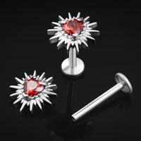 Titan-Labret-Ohrstecker mit Innengewinde, Stärke 1,2 mm, in Roségold mit Kegel