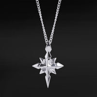 Collier pendentif croix étoile à pointes en argent