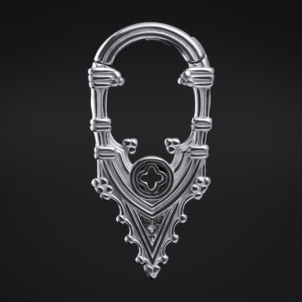 Silver Spire Ear Hangers - Pair - Pair of Silver Steel Spire Ear Weights For Stretched Ears