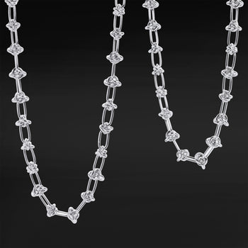 Silver Steel Chunky Knotted Chain Choker