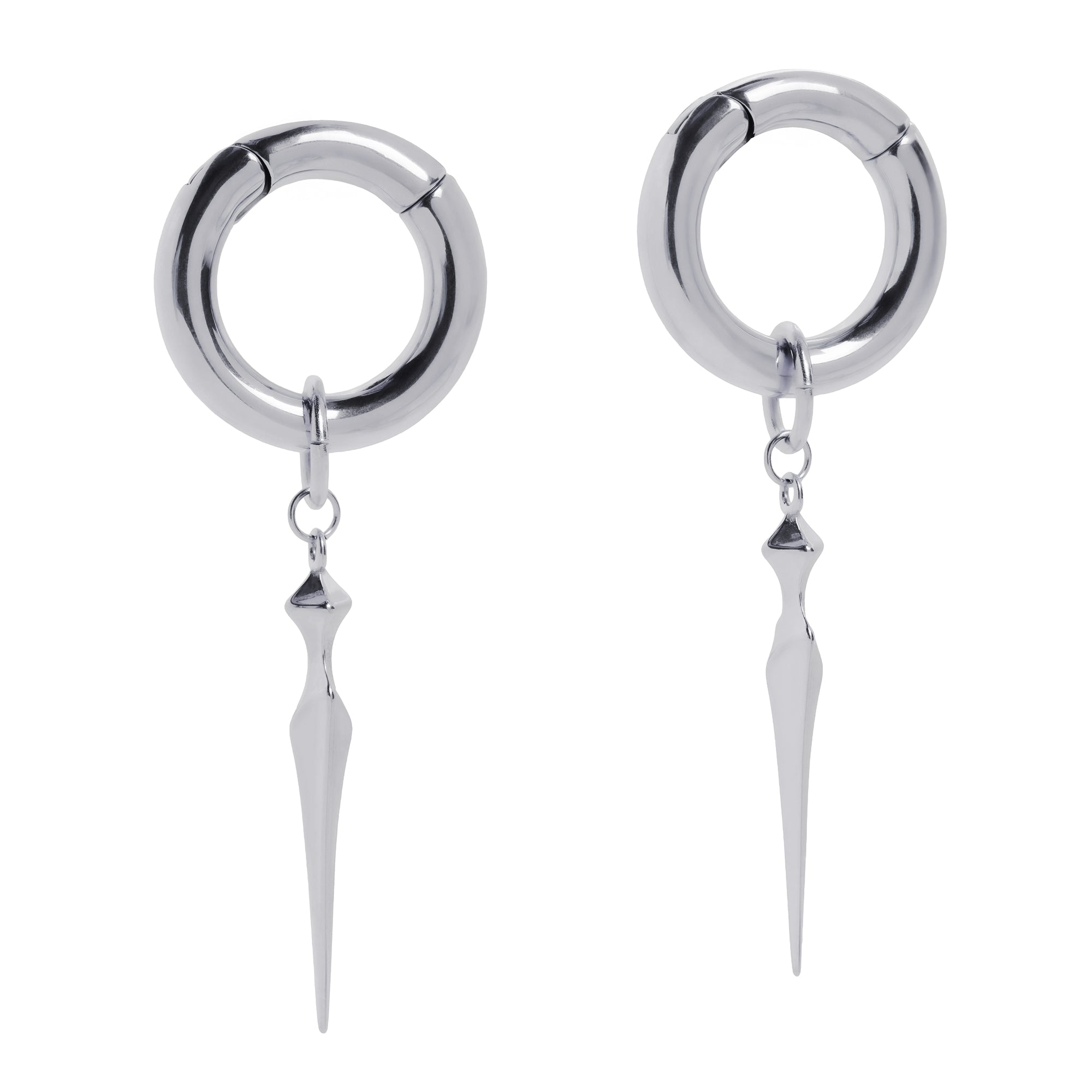 Silver, Septum, Hammered Teardrop, ASTM F136 Titanium, Segment Clicker, 1.2mm