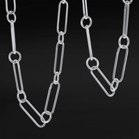 Collier ras-du-cou en chaîne trombone en acier argenté