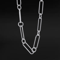 Collier ras-du-cou en chaîne trombone en acier argenté