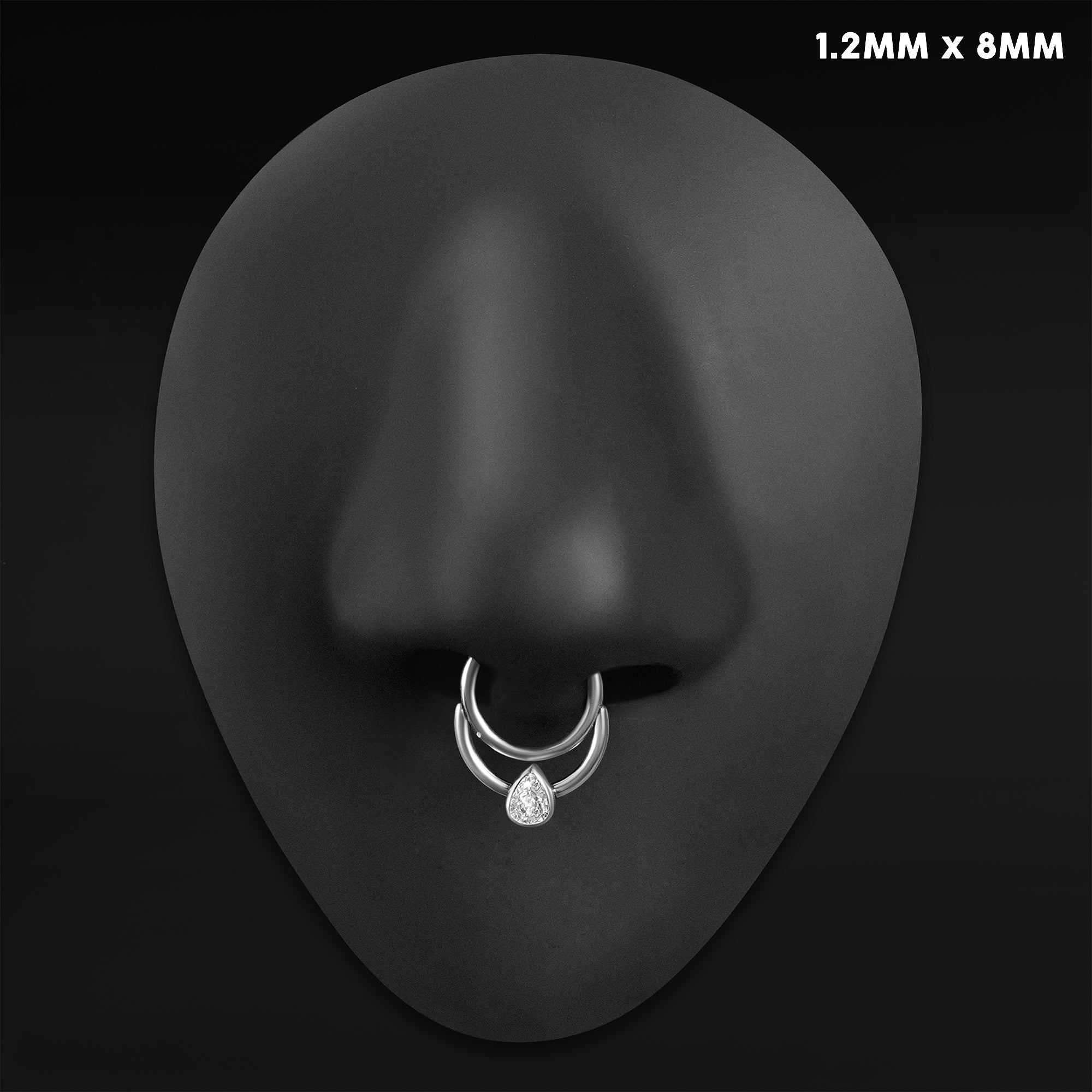 Septum Clicker, Black, Spiked Chain, Titanium