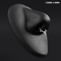 Septum Clicker, argenté, design à triple pointe, titane