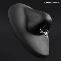 Septum Clicker, argenté, design à triple pointe, titane