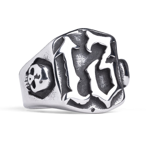 Silver Unlucky 13 Gothic Ring
