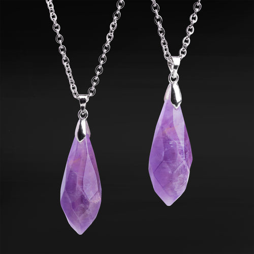 Silver & Amethyst Wand Necklace