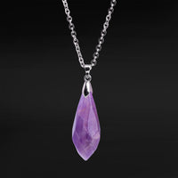 Collier baguette argent & améthyste