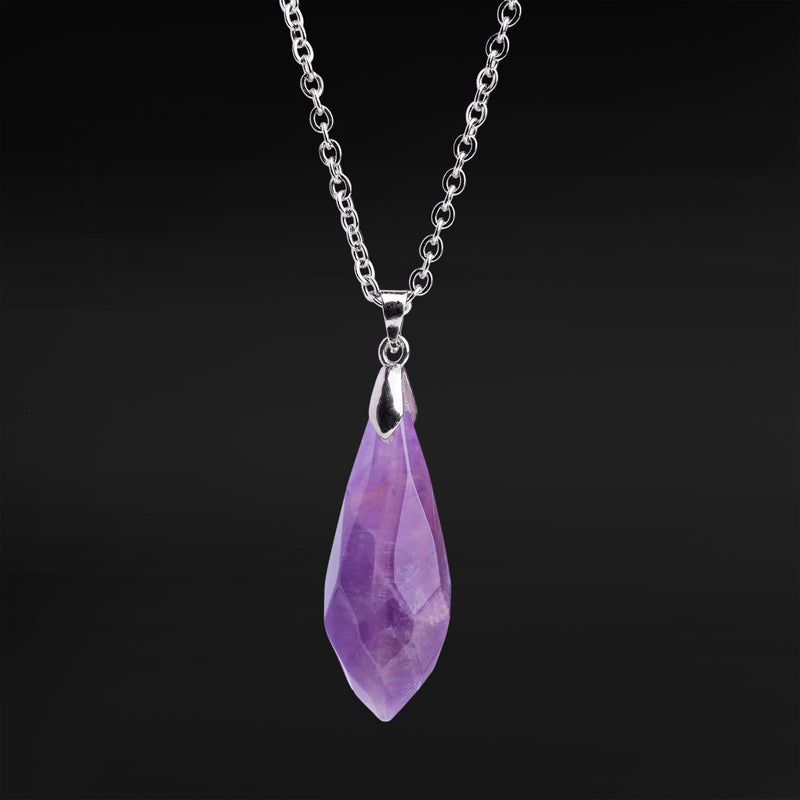 Collier baguette argent & améthyste