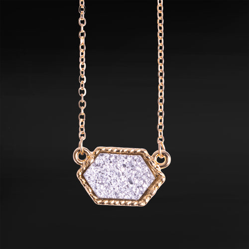 Silver & Gold Druzy Necklace