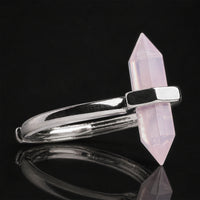 Bague argent & cristal de quartz rose