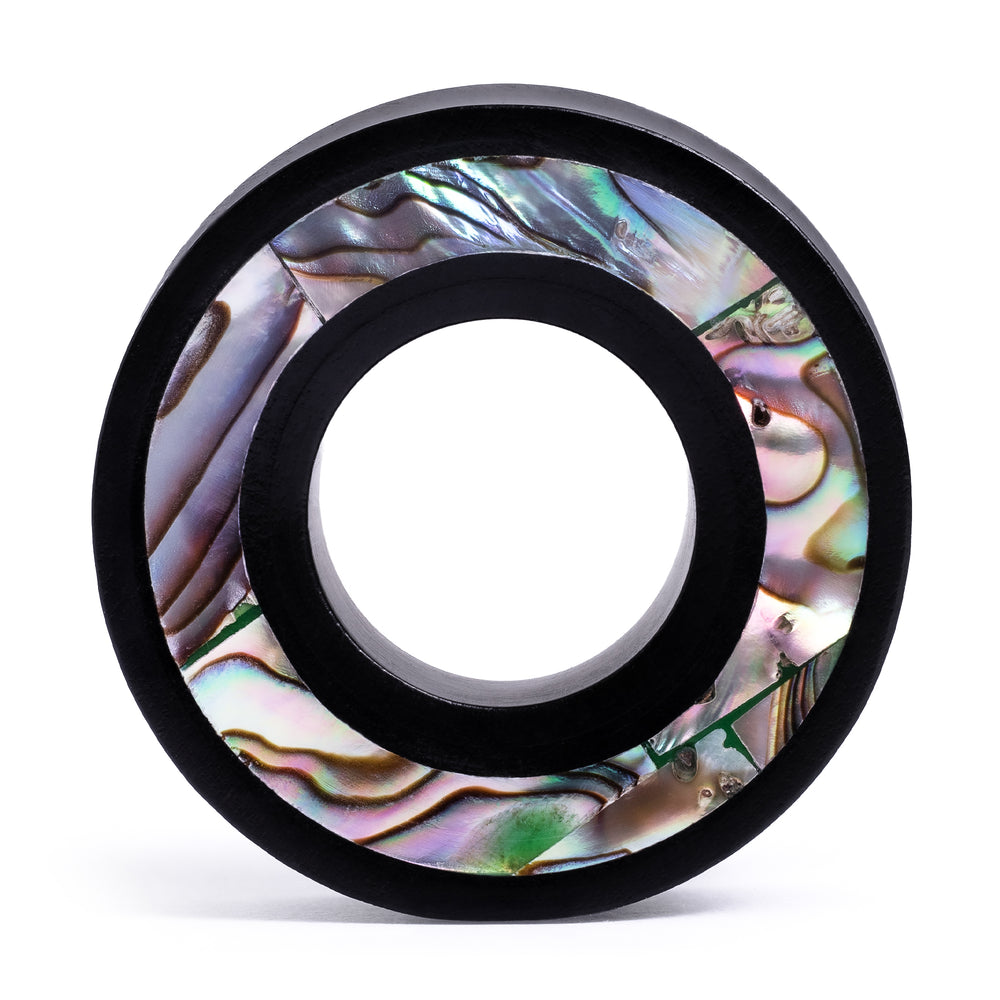 Sono Abalone Wood Tunnel - Double Flare Wooden Ear Plugs / Gauges in 8mm (0g) - 30mm (1.18")