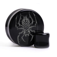 Spider Plug / Jauge - Verre noir | Double évasement à face plate