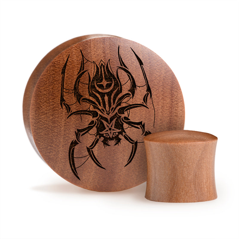 Spider Plug / Gauge - Saba Wood | Double flare convexe