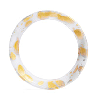Tunnel d'oreille œillet en silicone éclaboussures blanc & or