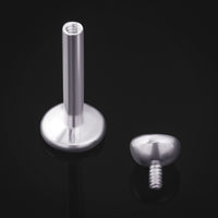 Argent, pierre CZ sertie en biseau, filetage interne, labret, tige en titane