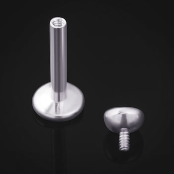 Labret-Stift, Silber, Innengewinde, ASTM F136 Titan, 1,2 mm
