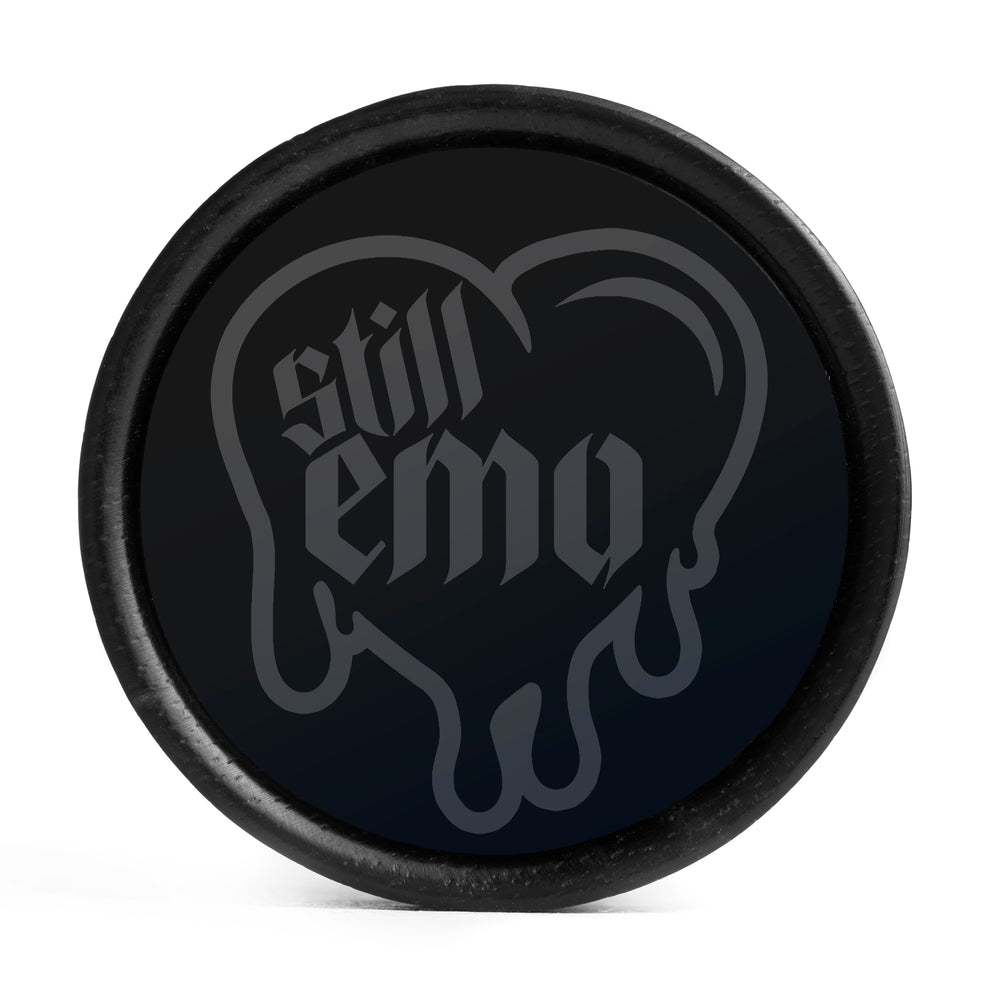 Still Emo Dripping Heart Plug / Gauge - Black Inlay Ebony Wood | Convex Double Flare - Lasered To Order In House At Custom Plugs HQ