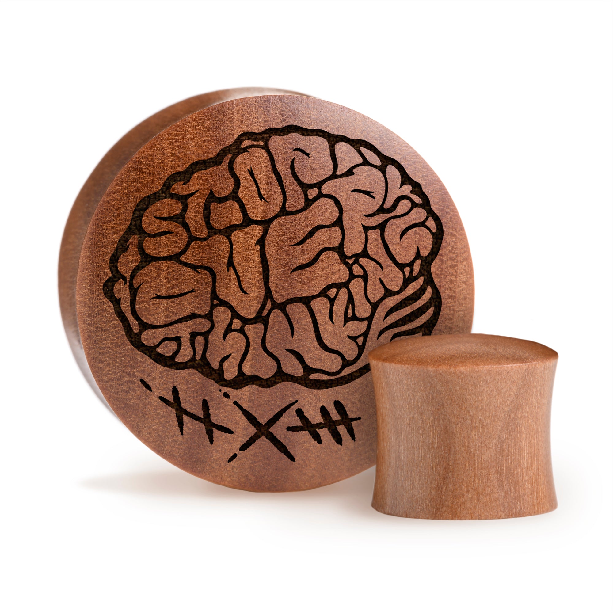 Stop Over Thinking Brain Plug / Gauge - Saba-Holz | Konvexer Double Flare