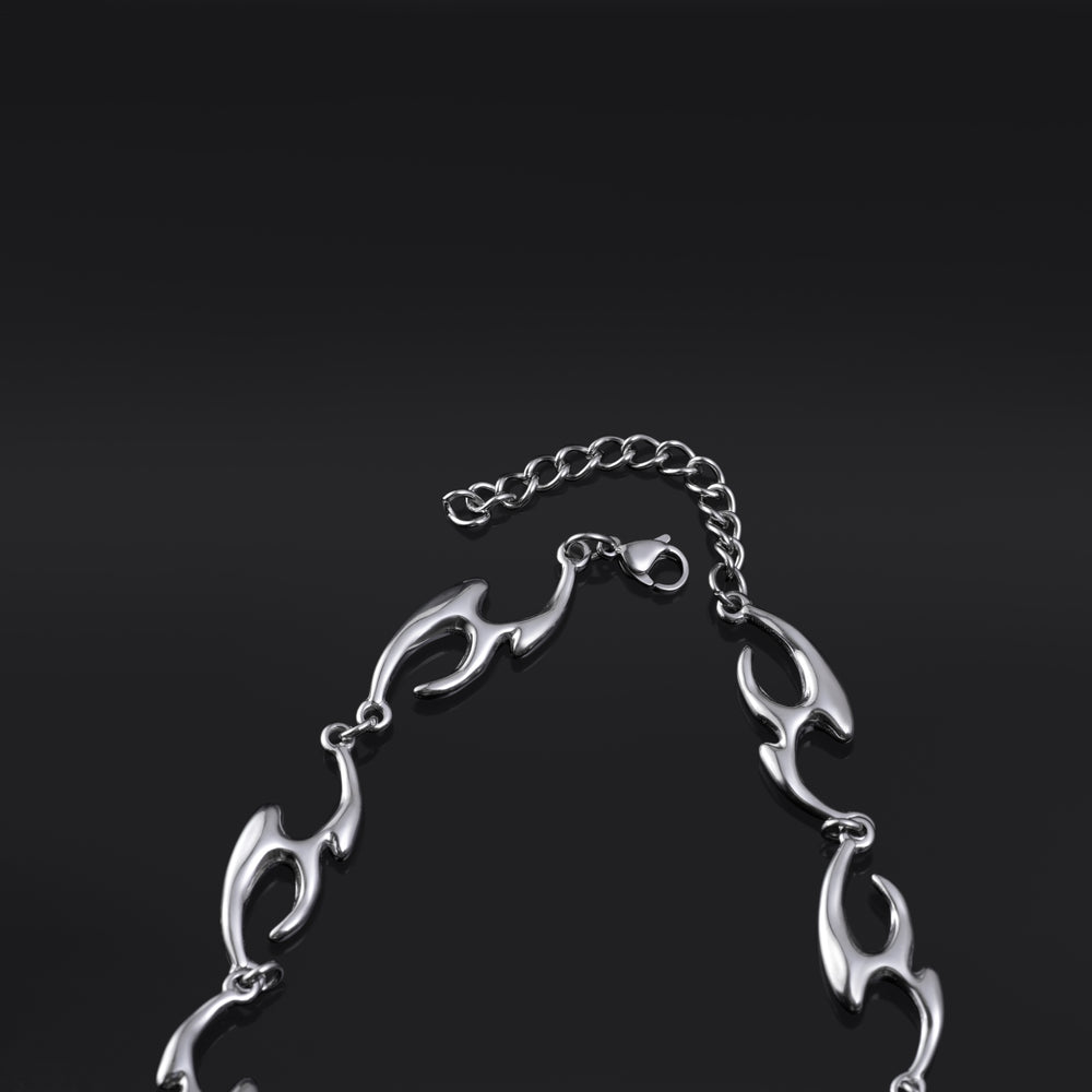 Tribal Link Necklace - Stainless Steel Alternative Jewellery - Silver Steel Necklace / Alternative Jewellery / Gothic Necklace / Y2K Style 