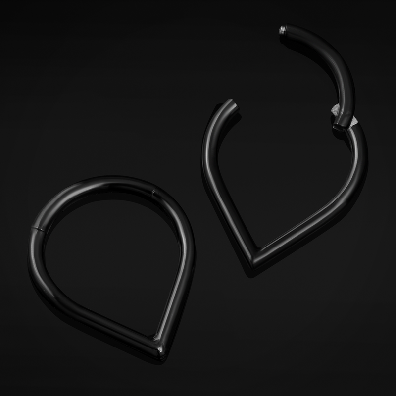 Septum clicker goutte, noir, titane, 1.2mm