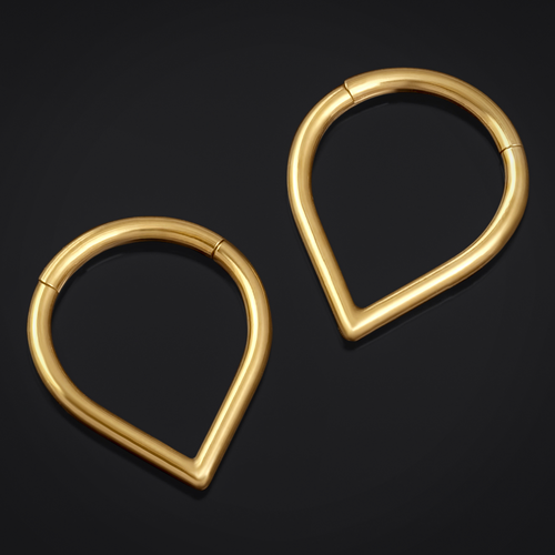 Teardrop Septum Clicker, Gold, Titanium, 1.2mm