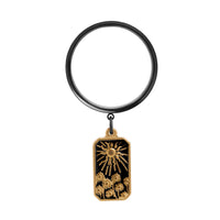 Acier noir Pendentif soleil épanoui Tunnel d'oreille pendante à double évasement / Plug / Gauge