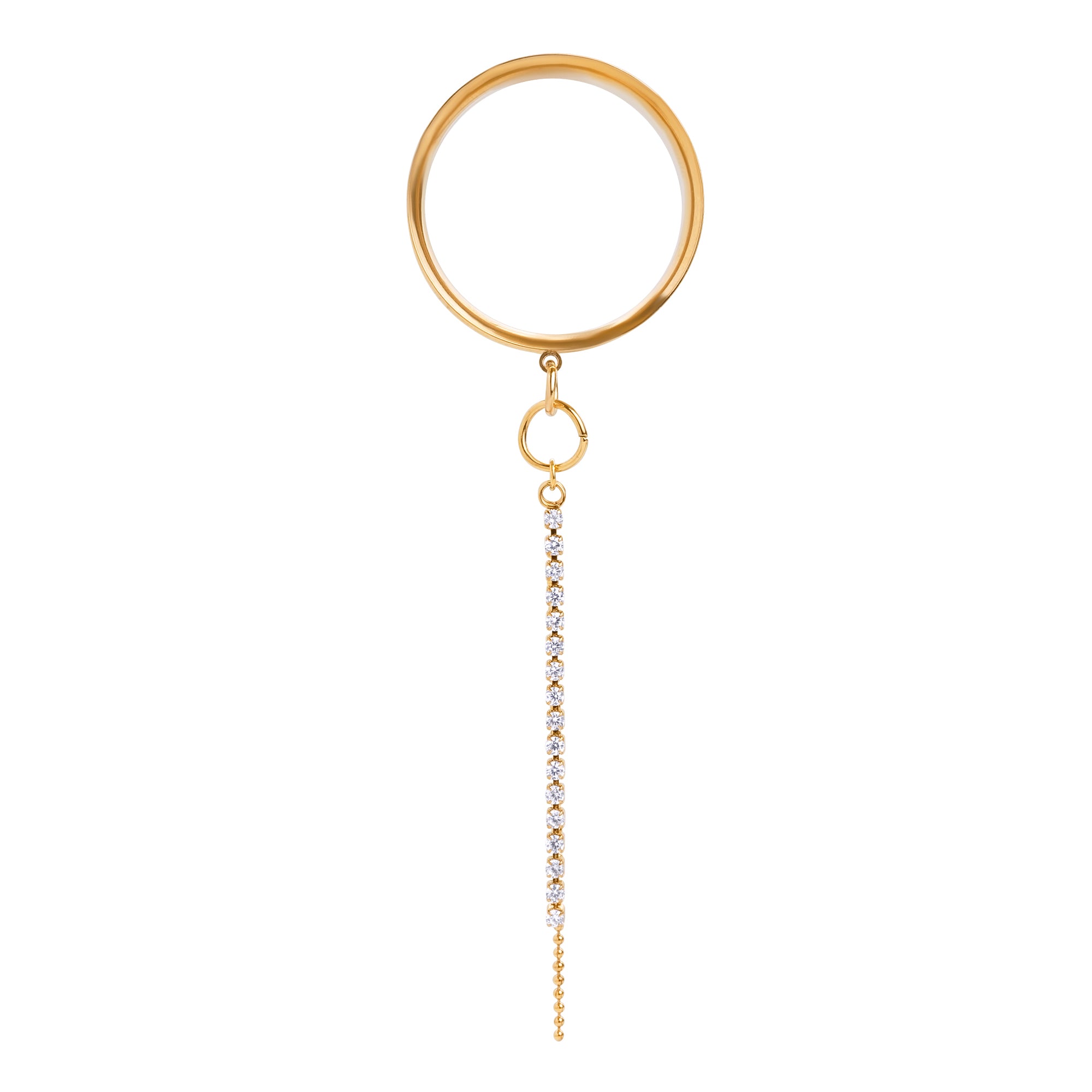 Girl wearing unique Gold Steel Monstera Leaf Ear Hangers - Pair