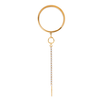 The Celestial Cascade Charm Gold Steel Double Flared Tunnel Dangle / Plug / Gauge