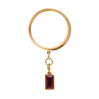 Goldstahl Verzauberter Blutstein-Charm Doppel-Flare Hänge-Ohrtunnel / Plug / Gauge