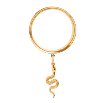 The Auric Sacred Heart Charm Gold Steel Double Flared Tunnel Dangle / Plug / Gauge