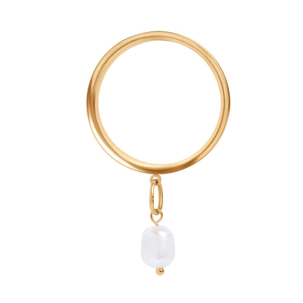 The Lucent Tear Charm Gold Steel Double Flared Tunnel Dangle / Plug / Gauge