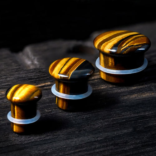 Tiger Eye Single Flare Stone Plug / Gauge