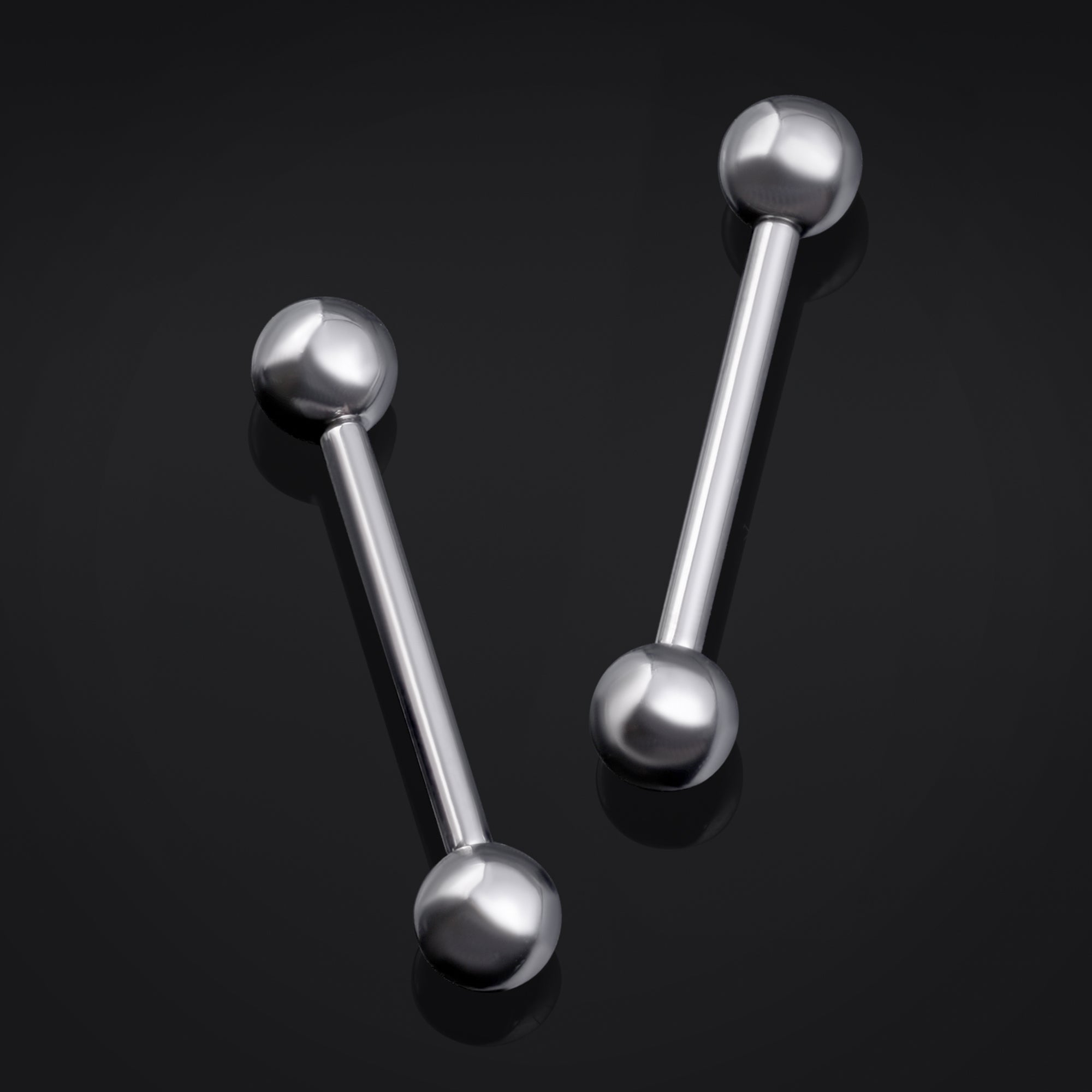 Straight Barbell Piercing, Silver, Internally Threaded, Titanium, 1.6mm