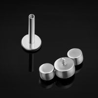 Labret, argent, triple grappe de gemmes, titane, 1.2mm