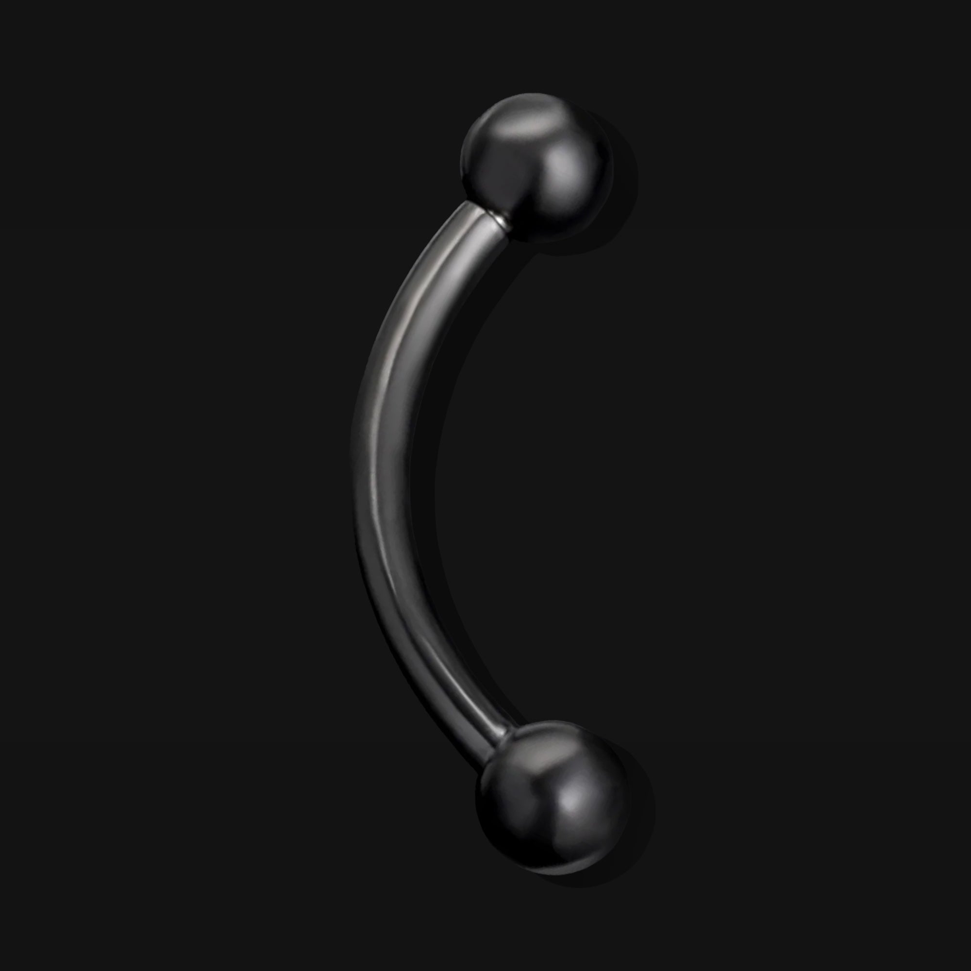 Titanium Internally Threaded Curved Barbell in Black