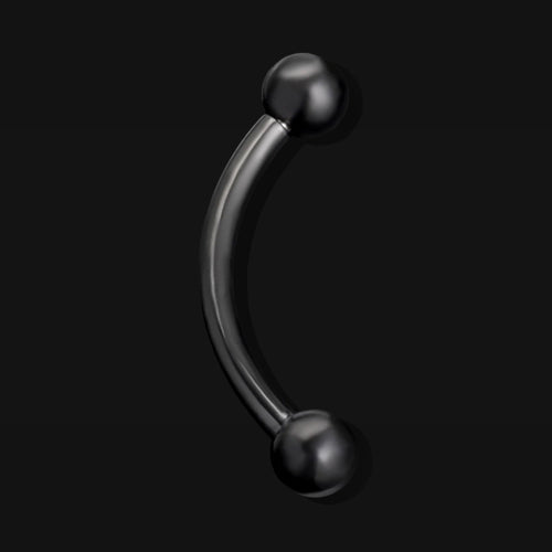 Titanium Internally Threaded Curved Barbell in Black